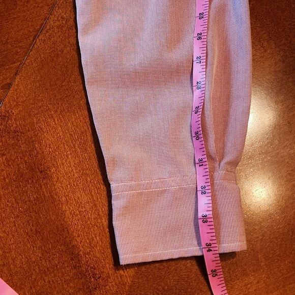 Dockers Long Sleeve Button Down Shirt, Medium, Burgundy & White Woven Gingham - Picture 5 of 7